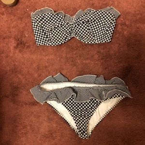 Checkered Shoshanna Strapless Bikini